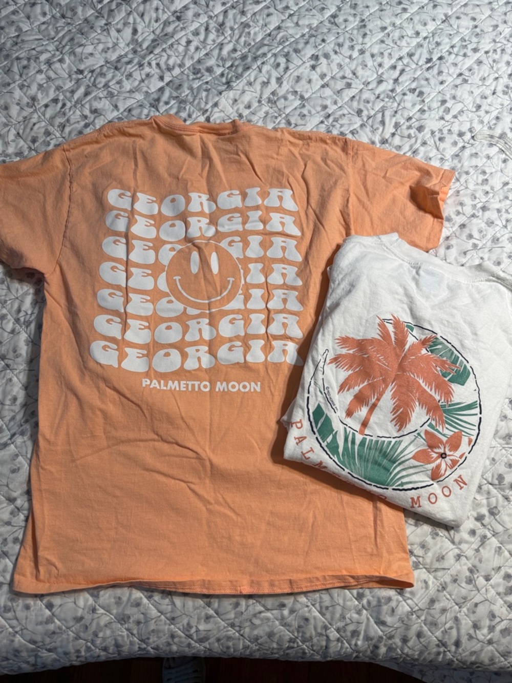 Palmetto Moon set/2 Georgia Smile and palm tree Graphic Tees M